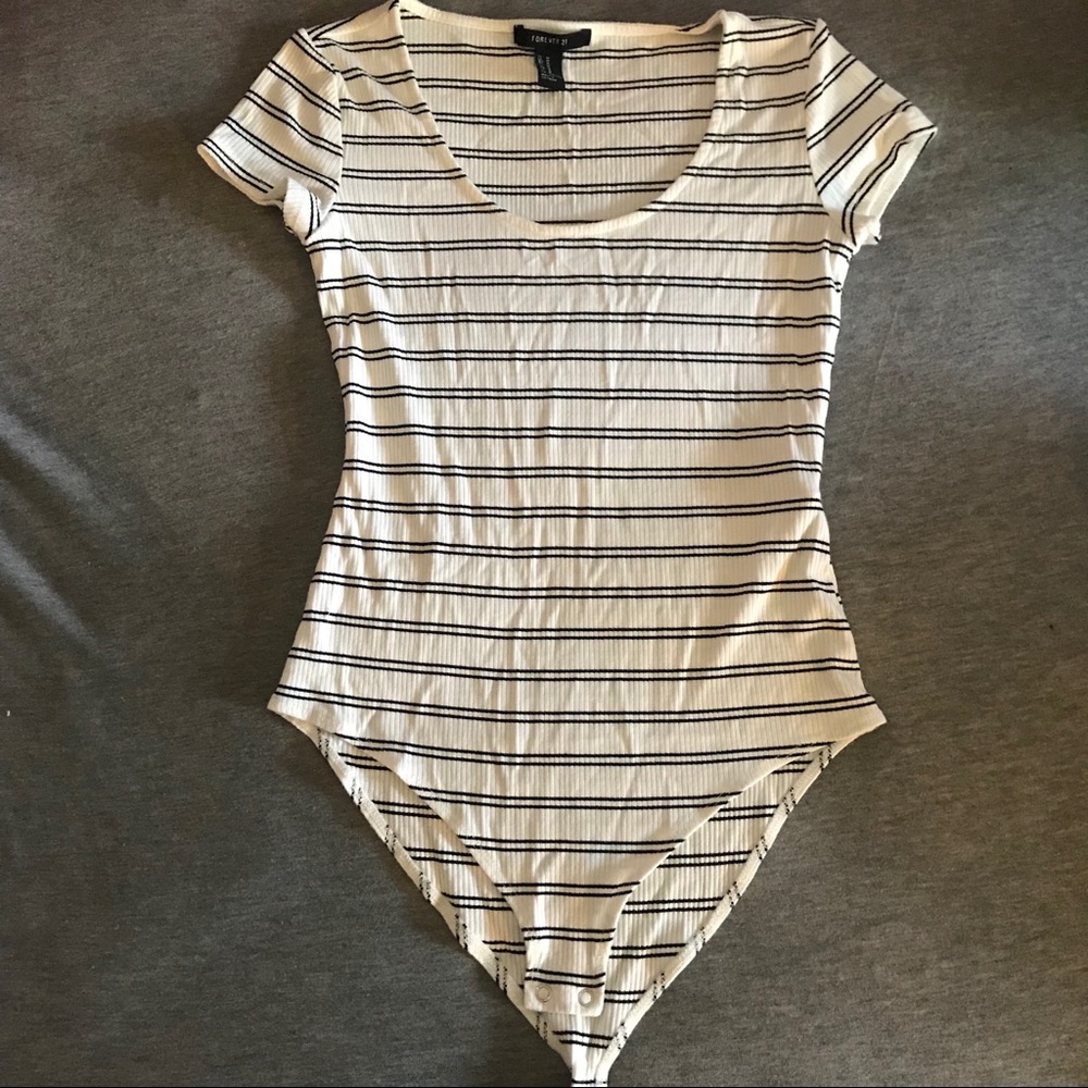 Striped body suit